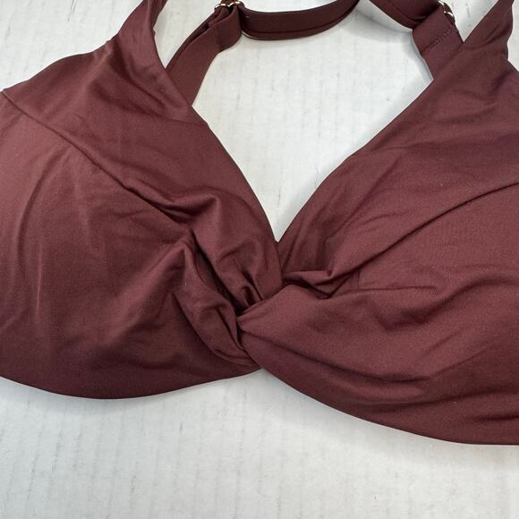 La Blanca Underwire Twist Front Swim Bikini Top in Java Brown NWT Size 6 - Picture 3 of 7